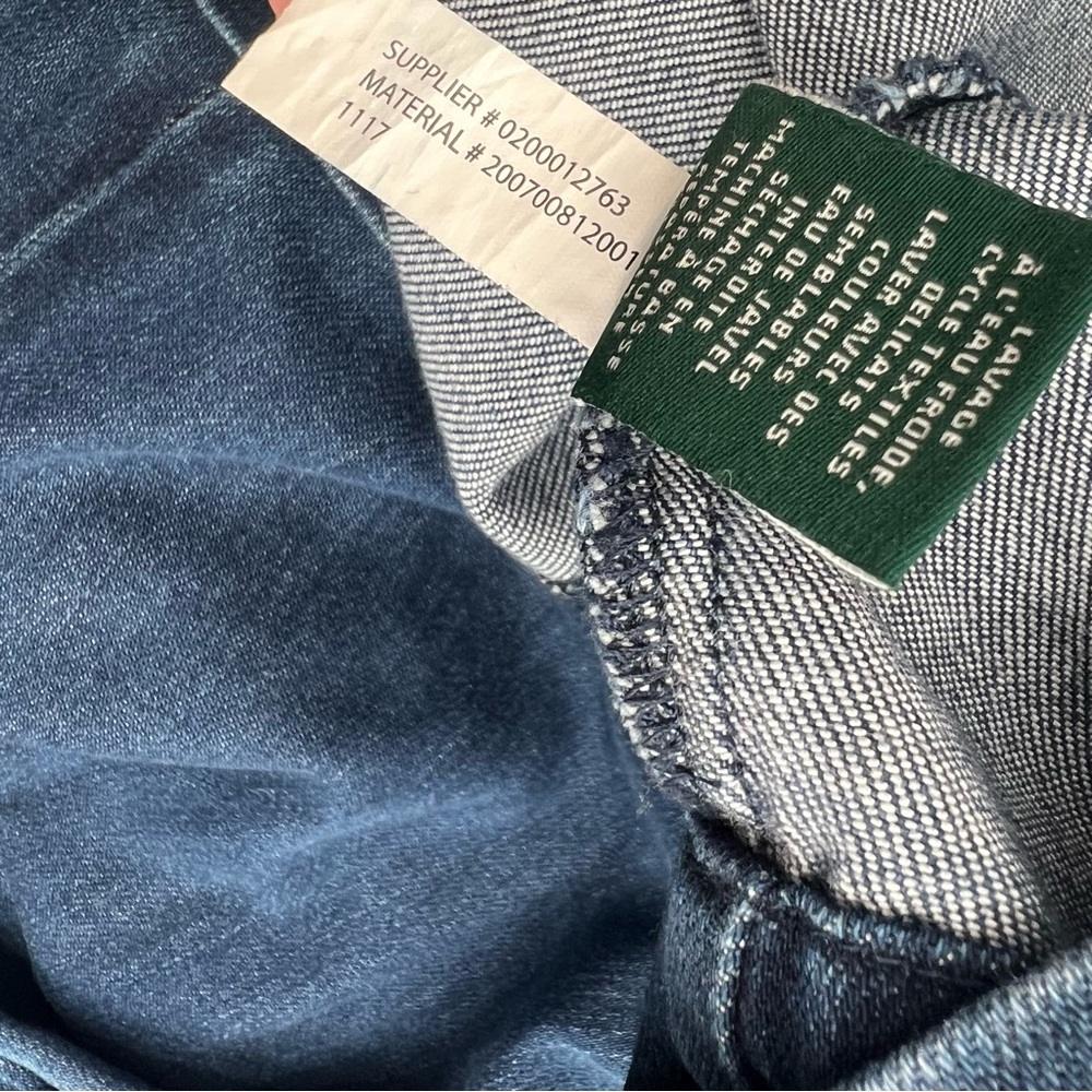 Ralph Lauren Women Denim Bell-Sleeve Shift Mini Dress Blue Size 6 Flounce - Picture 14 of 15
